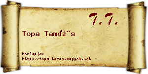 Topa Tamás névjegykártya